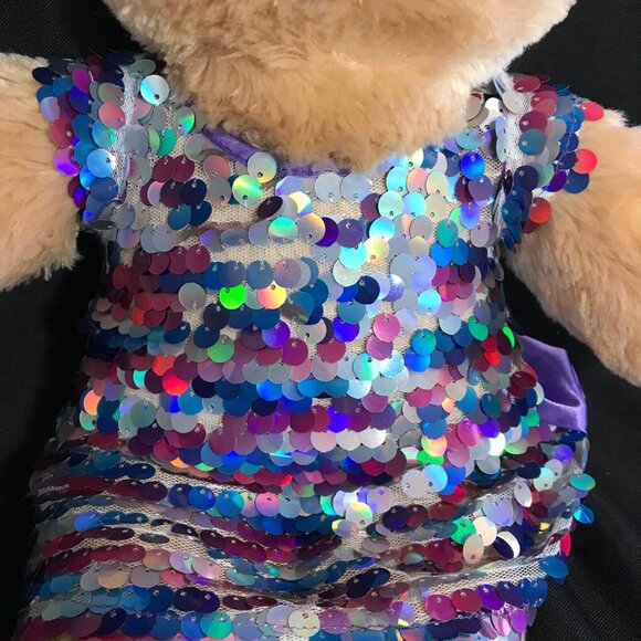 Build A Bear Happy Birthday Plush Stuffed 2021 (030143) with Seguin Party Dress - Picture 3 of 14